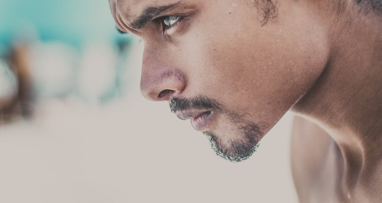 Man focussing on success