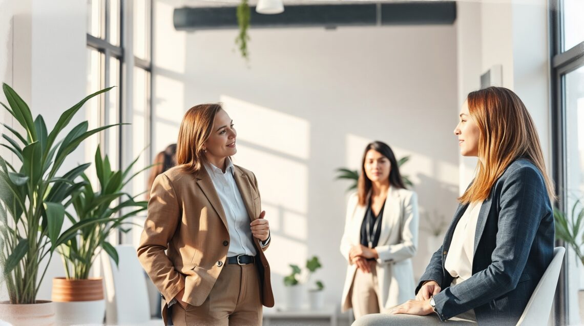 business women talking