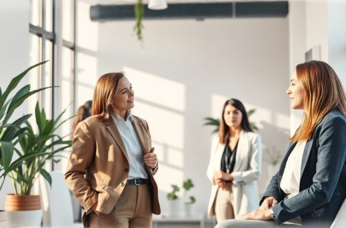 business women talking